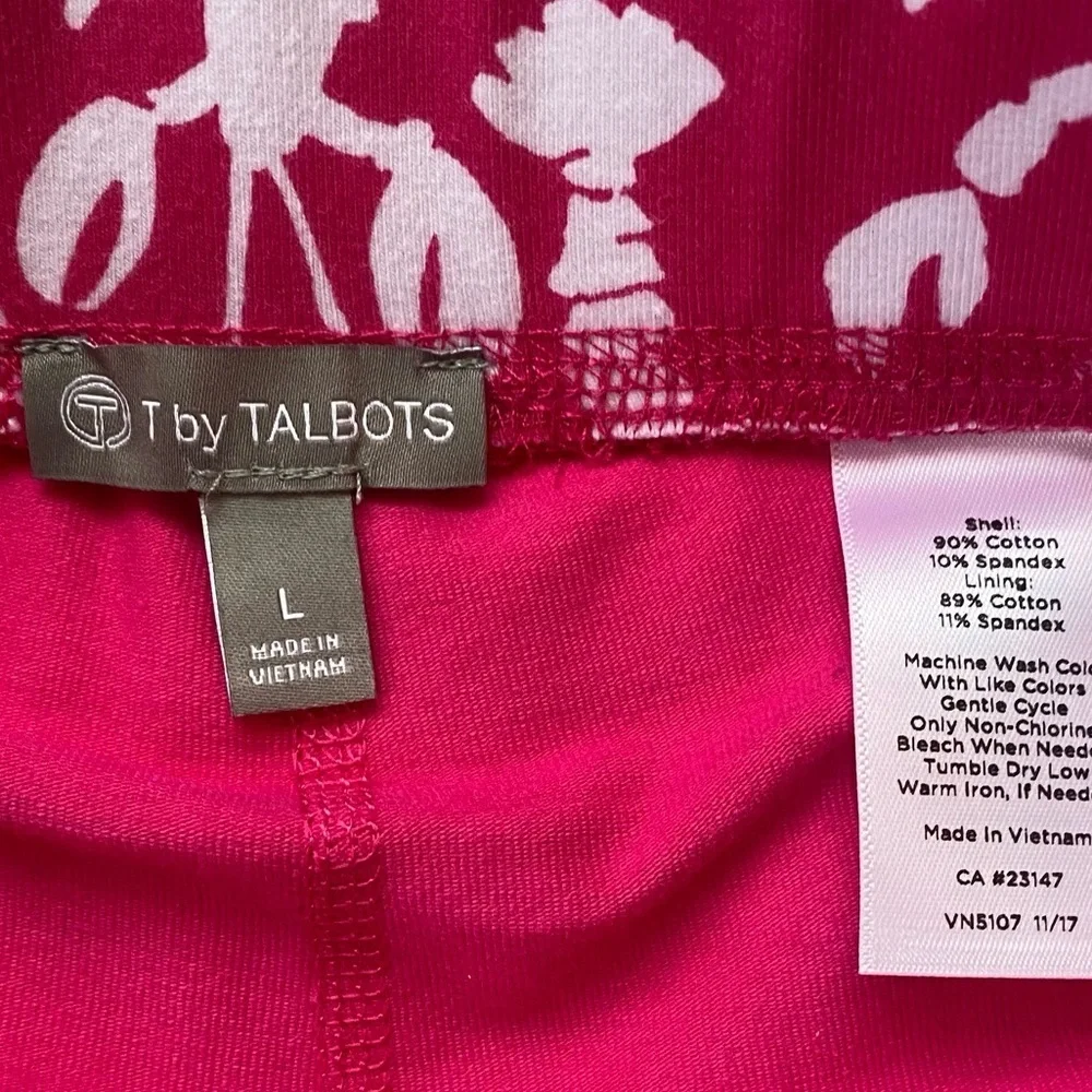 Talbots Pink Lobster Novelty print skirt skort size L